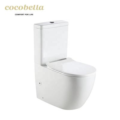 China Modern Bathroom esay Clean Sink Toilet Bowl Double-Flow Hotel Washroom Ceramic WC Two Piece Toilet for sale