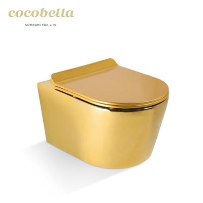 China Hidden Tank Water Saving Bathroom Ware WC Wall Hung Ceramic Bathroom Commode Luxury Ceramic Toilet for sale