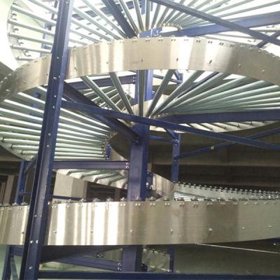 China Cartons/cases/trays/crates gravity roller lifting screw conveyor in free type for sale