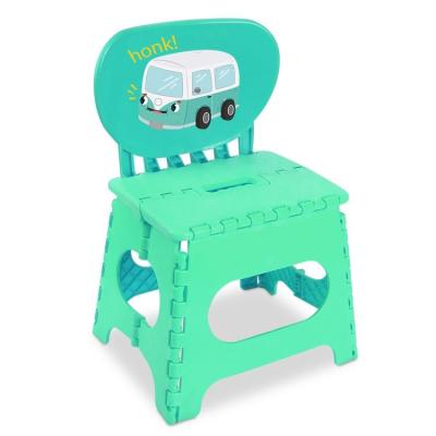 China 2021 new high quality cartoon portable folding plastic stool foldable with backrest for sale