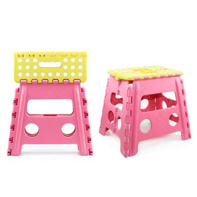 China Foldable Strong Round EVA Dots Plastic Double Handles Stool 32cm Fold for sale