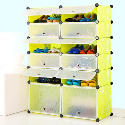 China Adjustable two-tier (height), six-layer removable shoe combination shoe cabinet for sale