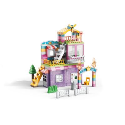 China High Quality DIY TOY 162pcs Villa Scene Big Building Blocks Educational DIY Toy For Kids for sale