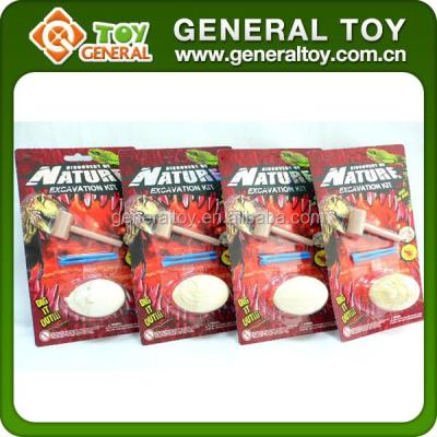 China Gesso DIY Dig Out Dinosaur Educational Game Toy with Tool Fossil Egg Shape for Excavation for sale