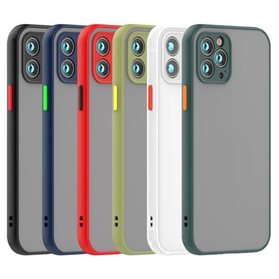 China Anti-fall factory price translucent matte phone cases for iphone 13 max pro tpu pro 12 pc case for sale