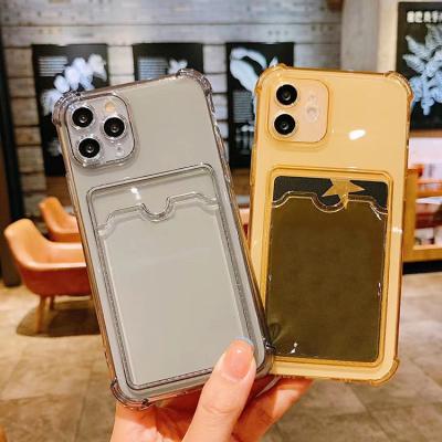 China Clear Clear Anti-fall TPU Case For iPhone 13 13 MINI 13 PRO max 12 Credit Card Slot Wallet Phone Case 11 8 7 6 for sale