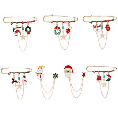 China Wholesale Santa Snowman Brooch Alloy Series Elements Elements Wedding Party Wedding Christmas Crystal Pin Brooch For Festival Party Ecoparty for sale