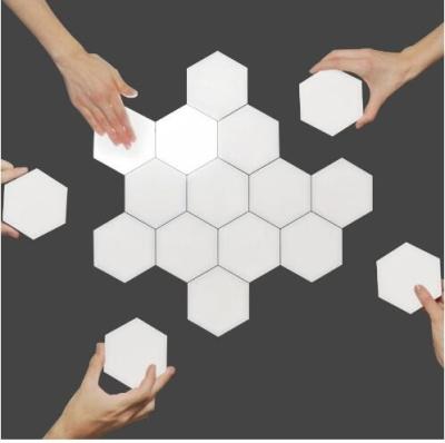 China DIY Bedroom Hexagon Lights Wall Lamp Quantum Geometry Modular Touch Panel RGB LED Assembly Night Light for sale