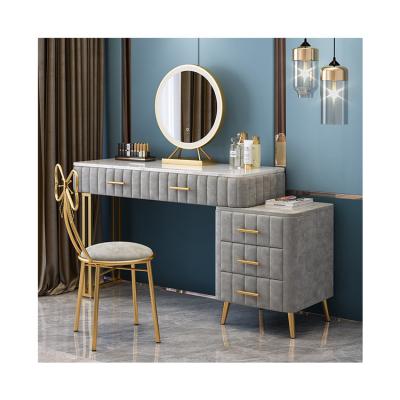 China Wholesale Adjustable Light (Height) Dresser Luxury Modern Dressing Table With Storage Cabinet for sale