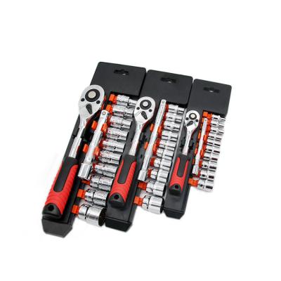 China 12pcs Portable Auto Repair Tool Kit 1/4 3/8/1/2 Quick Ratchet Wrench Socket Set for sale