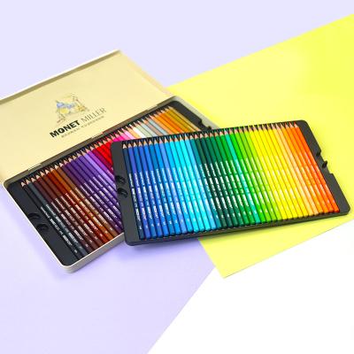 China Professional oily drawing pencil 24 color OEM painting 36 48 72 optional 120 color iron box packing color pencil for sale