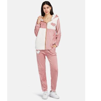 China Thermal new style sweet and pungent color sports velvet pajamas and cool suits women sets high-grade embroidered sports set for sale