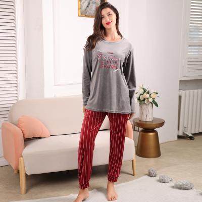 China Thermal pajamas for women set velvet home wear nightgown sets charming and distinctive women's nightgown suits for sale