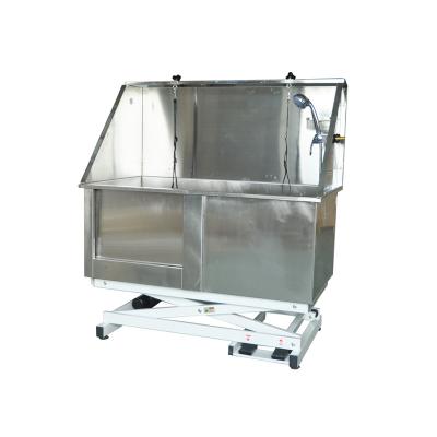 China Small Animal Goods Using Low Price Stainless Steel Electric Lift Pet Spa Bathtub for sale