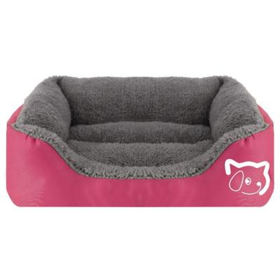 China Customized Sustainable All-Seasons Pet Beds And Accessories Candy Color Winter Plush Warm Square Pet Bed For Cat for sale