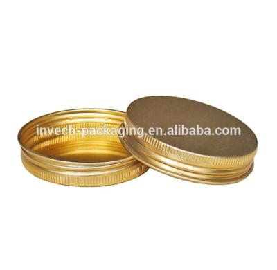 China Non Spill Gold Lid Aluminum Hole For Cosmetic Jar , Threaded Daisy Cut Mason Jar Aluminum Lid for sale