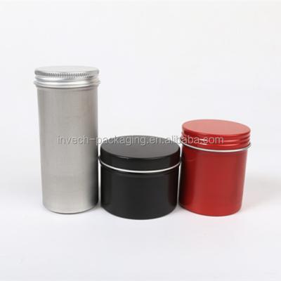 China Wholesale Food Metal Spice Tins Aluminum Canister With Screw Lid for sale