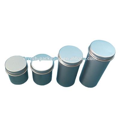 China Tea large screw lid aluminum tin can for body butter, aluminum container for ointment, empty round aluminum container for sale