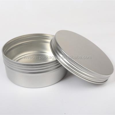 China Cosmetic embossed aluminum jar, flat aluminum tin box, bulk aluminum cans 200g for sale