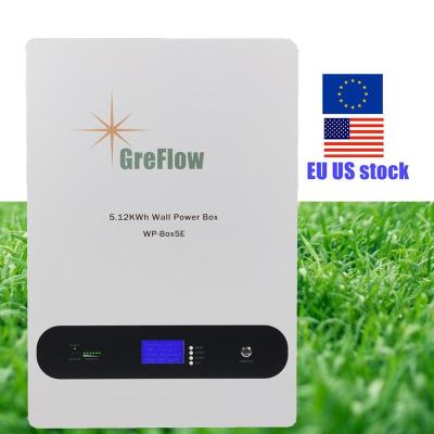 China Home solar storage EU stock 15 years design solar systems 48v 51.2V 100ah 200Ah 5kwh 10kwh lifepo4 battery for home solar system for sale