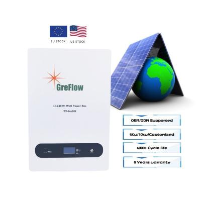 China New 10kw 200ah EU Home Stock Mini LFP Solar Battery 51.2v 48v 5kw Solar Power System Solar Power System For Home Off Grid Full Set for sale