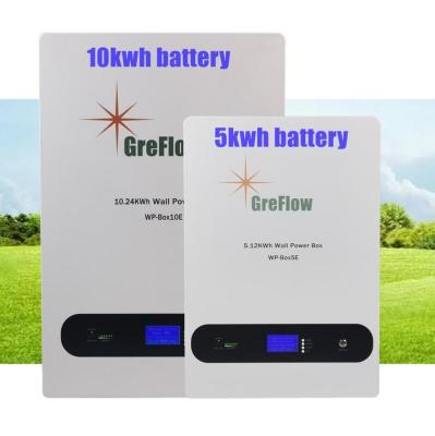 China EU Long Life GreFlow 48v 5kwh 200ah Power Wall 10kwh Home Lithium Battery Home Running Solar Storage Battery For Solar Energy System for sale