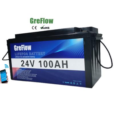 China Storage Power System Lithium Ion Battery 12V 24V Solar Rechargeable Deep Cycle Battery Lifepo4 With BMS 100Ah for sale