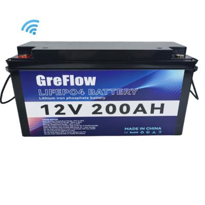 China GreFlow Full Capacity Lifepo4 Battery Energy Storage Battery Solar Power Storage 12V Home Lithium Ion Battery 200Ah BMS 200Ah for sale