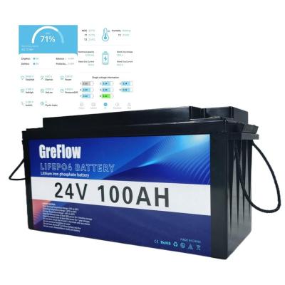 China hot sales GreFlow with smart BMS and bluetooth app 12v 24v lithium lifepo4 100ah 200ah 300ah battery for electric boat and yacht 100Ah for sale