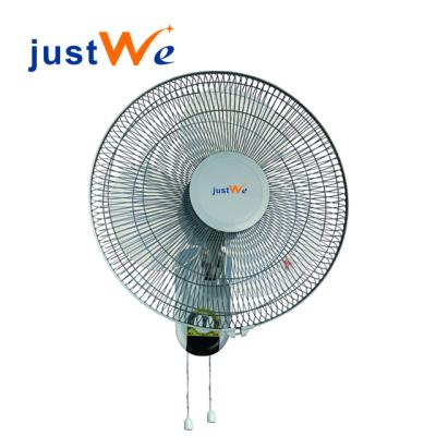 China Mechanical silent wall mounted fan with side to side oscillation and 3 speed settings for sale