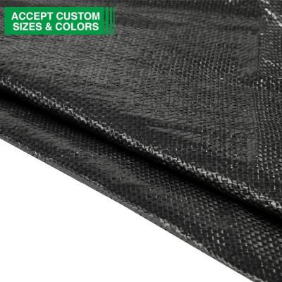 China Weed Prevention Cultivating Greenhouse Black Agricultural PP Woven Weed Mat Weed Control Fabric Mat for sale