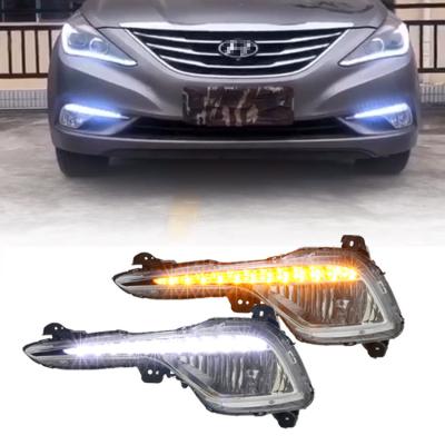 China Made in China Mold cust Car LED Driving DRL Running Lights Daylight 12V ABS Fog Lamp Daytime Cover For Hyundai Sonata 8 2013 For Hyundai Sonata 8 2013 for sale