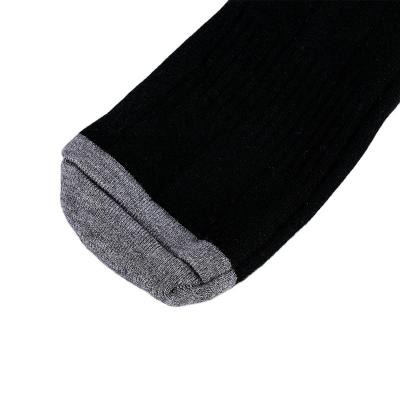 China Breathable Winter Rechargeable Washable Heating Socks Black Cotton Electric Heated Socks With Battery for sale