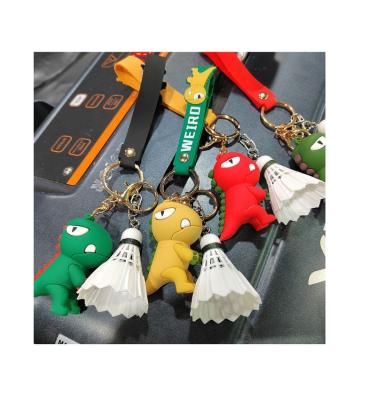 China Soft rubber 2022 New Promotion Backpack Pendant Badminton Keyring Personalized Key Ring for sale