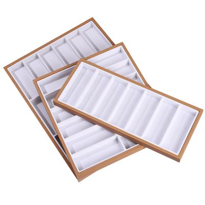 China Fanshion White Rosewood Grain Multi Cell Glass Storage Tray Glasses Display Props Sunglasses Show Rack for sale