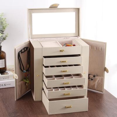 China Multifunctional Customized Large Jewelry Ring Disk Necklace Storage Box Jewelry Storage Cabinet for sale