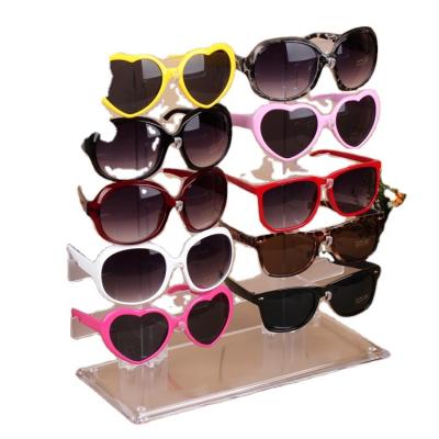 China Simple modern double row detachable plastic 10 pairs of glass storage rack frames sunglasses display stand for sale