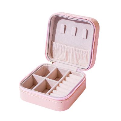 China Newest Earring Storage Necklace Ring Jewelry Box With Zipper Portable Jewelry Bag for sale