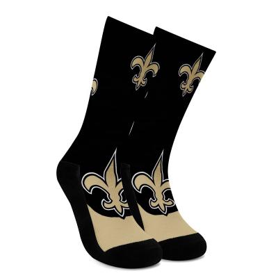 China Breathable Custom Absorb Cotton American Football 32 Team Sports Socks Sublimation Printing Soccer Sweat Socks for sale