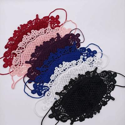 China Fashion Beauty Girl Beauty Girl Party Mask Lace Facemask Elegant Red Black Blue Purple Women Facemask Washable Fashion for sale