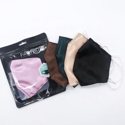 China 2020 Hot Selling Party Mask Wholesale Ice Silk Facemask Adjustable Double Layers Silk Fabrics Facemask for sale