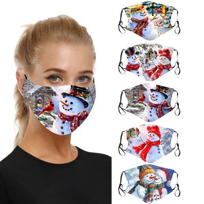 China Custom Printing Xmas Party Mask Sublimation Facemask Washable Reusable Christmas Kids Party Mask for sale