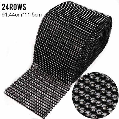 China Pointback fashion 24 raws plastic bling rhinestone rolls mesh trimming for clothing for sale