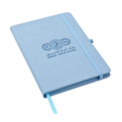 China Custom High Quality Blue Notebook Classic Logo PU Leather Planner Journal Hardcover Factory Direct Hardcover Book for sale