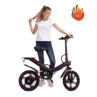 China Aluminum Alloy EU Warehouse Electric Bike CE E Bike 400W 48V Folding Motor Electric Bike 14inch Fast High Speed ​​Full Tire Suspension Electric Bike for sale