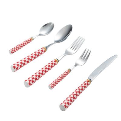 China Wholesale Viable Stainless Steel Dinnerware Hotel 5pcs Dinner Knife Fork Spoon Set Silver Cutlery Set for sale