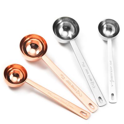 China Long Viable Wholesale Kitchen Tool Coffee Handle Measuring Spoon Stainless Steel Baking Doser for sale