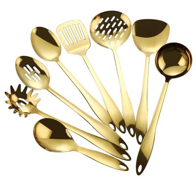 China Factory Direct Sale 8 Pcs Sustainable Luxury Mirror Polish Cooking Skimmer Kitchen Cookware Set Stainless Cookware Sets Utensil for sale