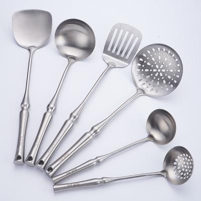 China Wholesale 6 Pieces Stainless Steel Cookware Sustainable European Kitchen Utensils Non Stick Utensil With Slim Waist Handle for sale