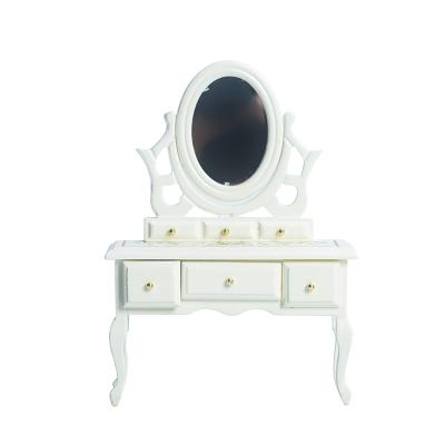 China Mini Toy 1:12 Dressing Table Dollhouse Mini Furniture Miniature Scene Dollhouse Wooden Furniture Model for sale